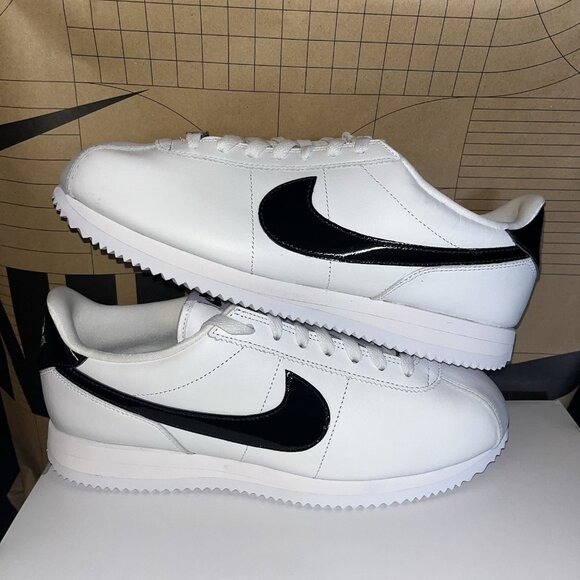 NEW Nike Cortez By You White Black Leather FV9523-900 Men Size 10, Womens 11.5 - Picture 1 of 7